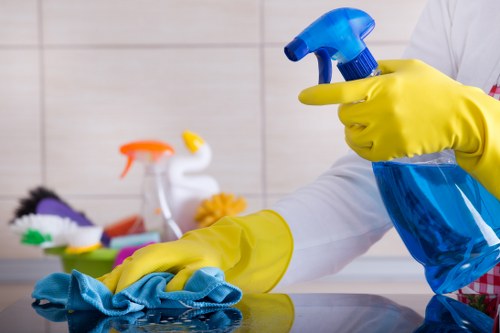 Wet floor precautions during professional carpet cleaning